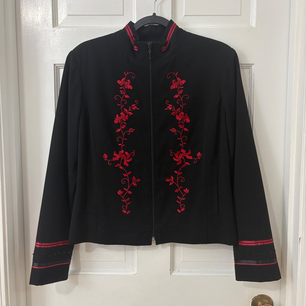 VTG Nancy Bolen City Girl Embroidered Jacket 6 Western Y2K Goth Dark Academia